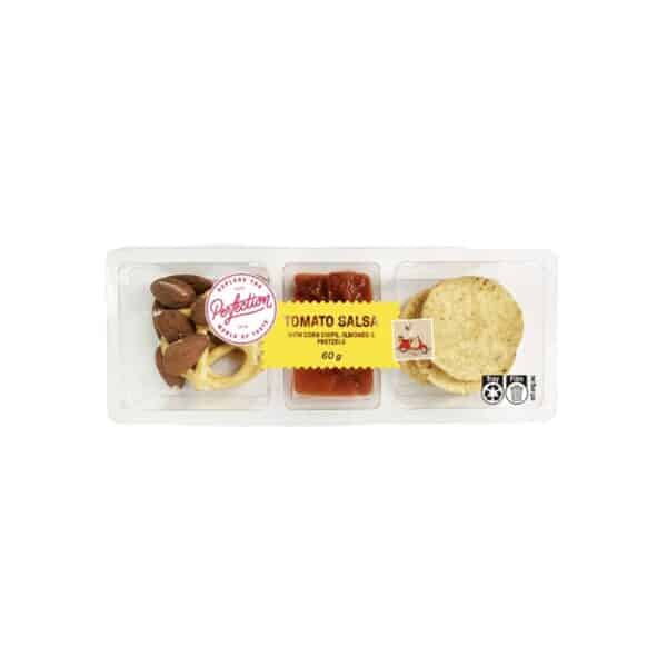 Snack Pack Salsa W Corn Chip Almonds & Pretzels